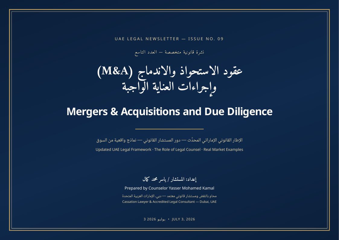 غلاف الاستحواذ والاندماج - العدد التاسع